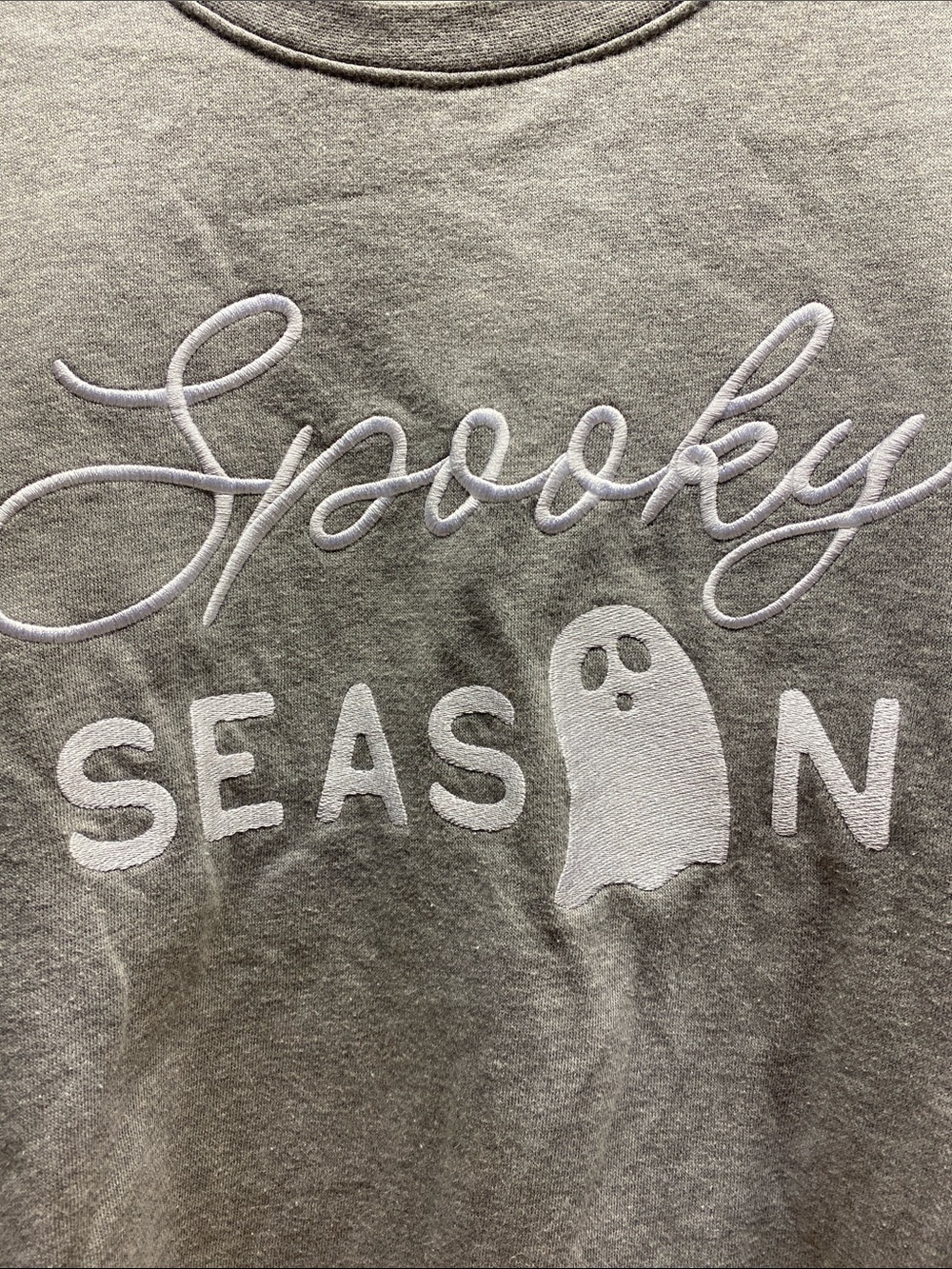 Lane Bryant Gray 'Spooky Season' Embroidered Crew Sweatshirt - Picture 3 of 9